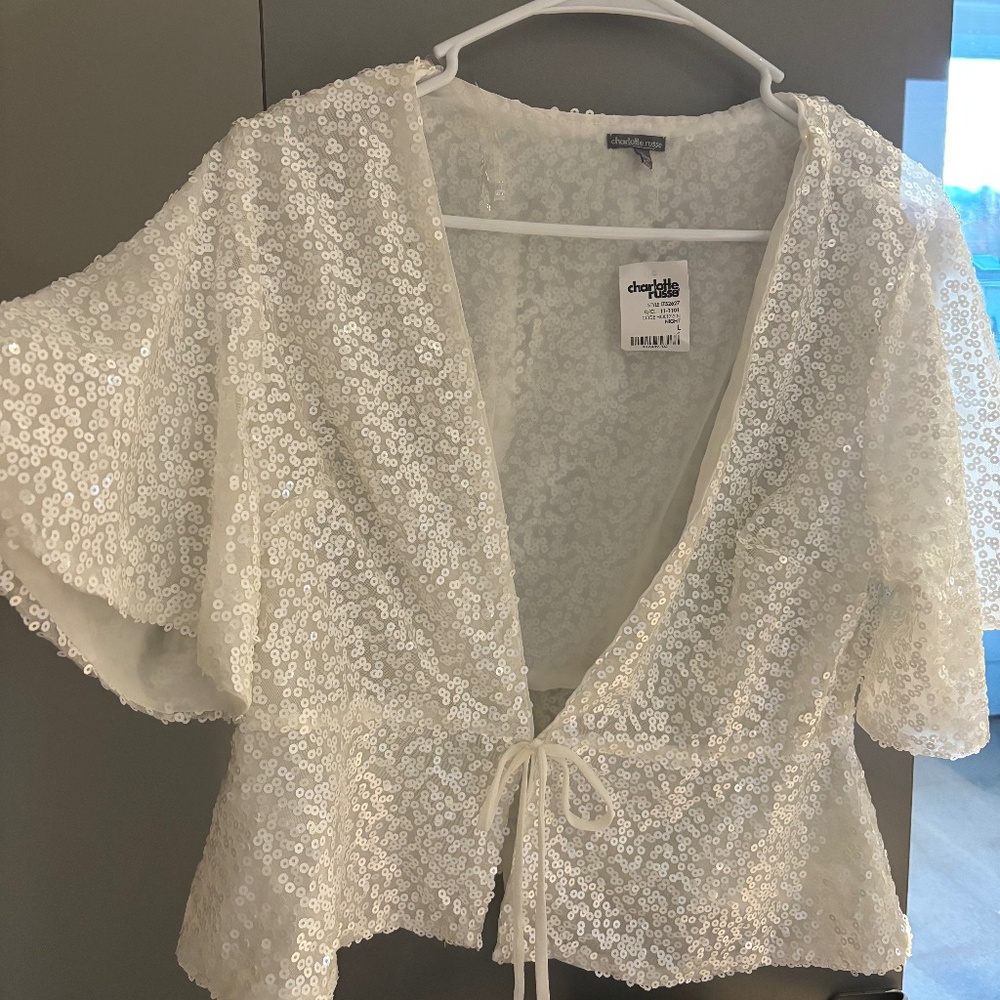 Brand new with tag Charlotte Russe sequin tie top size XL